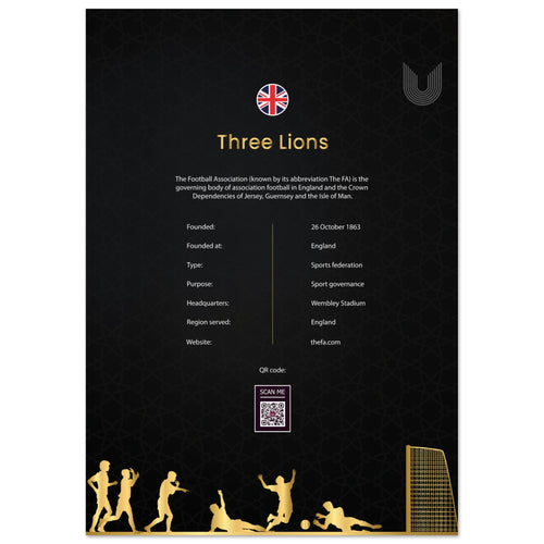 English League ( Three Lions )-Premium Matte Paper Poster